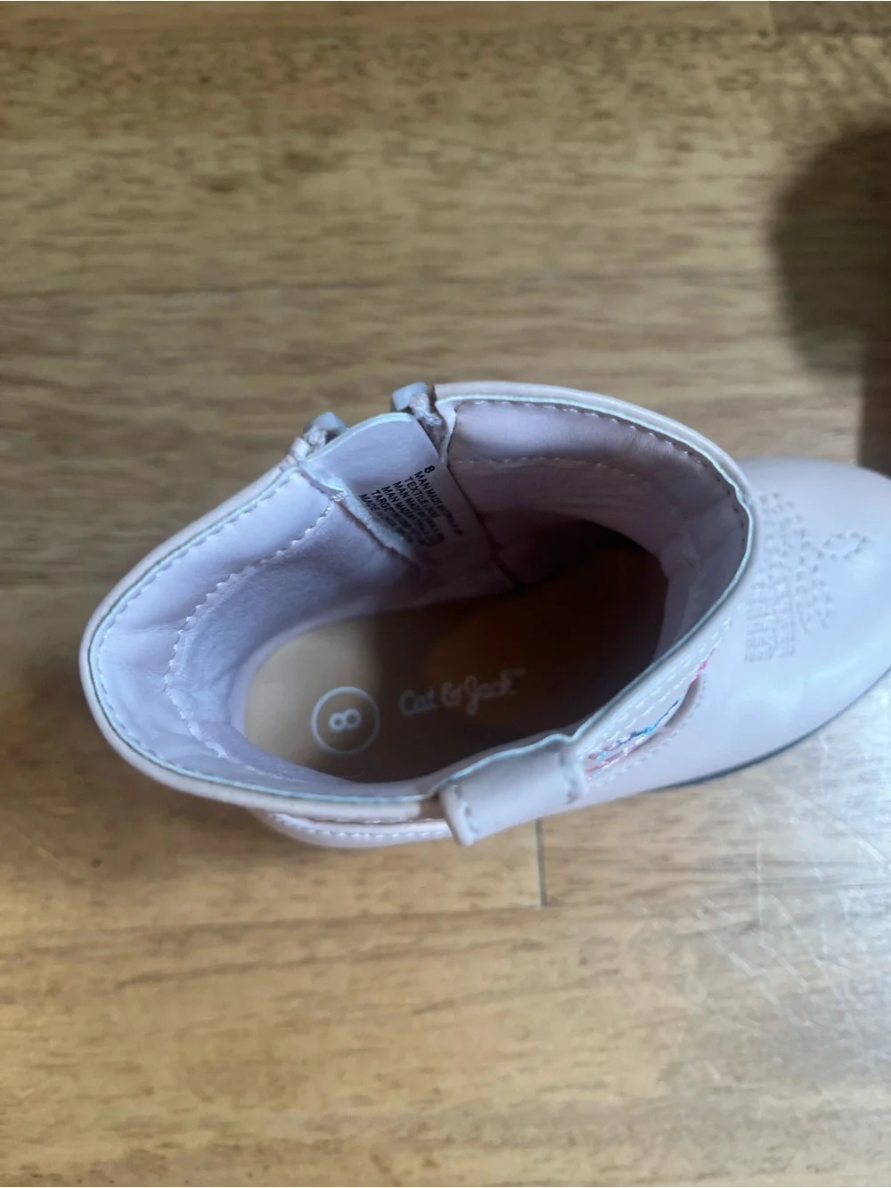 Cat & Jack Light Pink Floral Embroidered Kids Boots